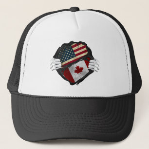 Two Hands Ripping Revealing Flag Customised Trucker Hat