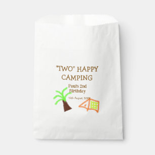 Two happy camping 2nd birthday tree camp kids favour bag