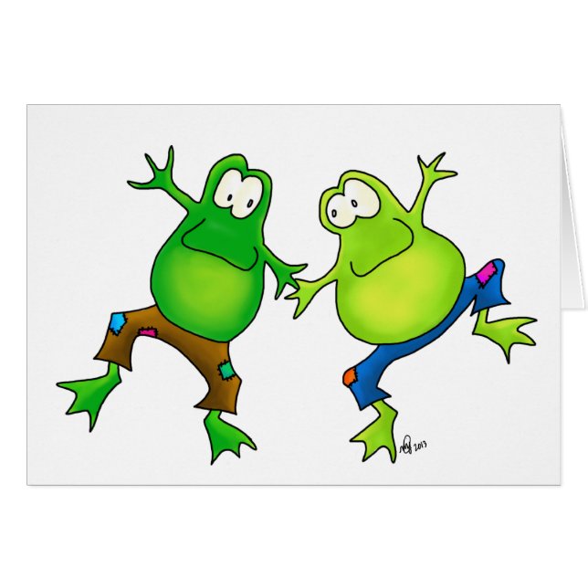 Two Happy Jumping Frog Buddies (Front Horizontal)