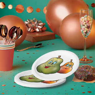 Two Happy Pears Paper Plate
