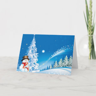 Two Happy Snowmen Holiday Card
