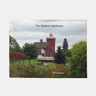 Two Harbour Lighthouse & Boat door mat