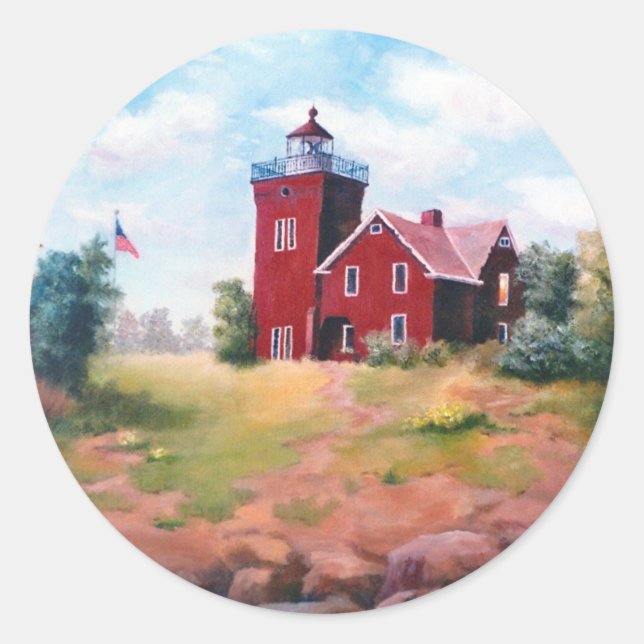 Two Harbours Light Classic Round Sticker (Front)
