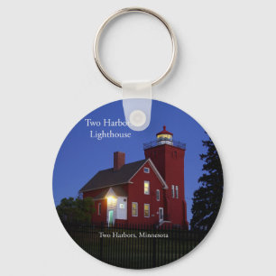 Two Harbours Lighthouse at dusk key chain