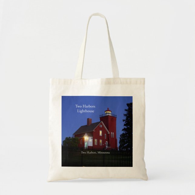 Two Harbours Lighthouse dusk tote bag (Front)