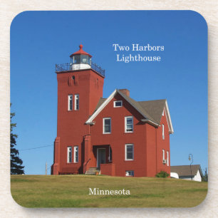 Two Harbours Lighthouse set of 6 plastic coasters