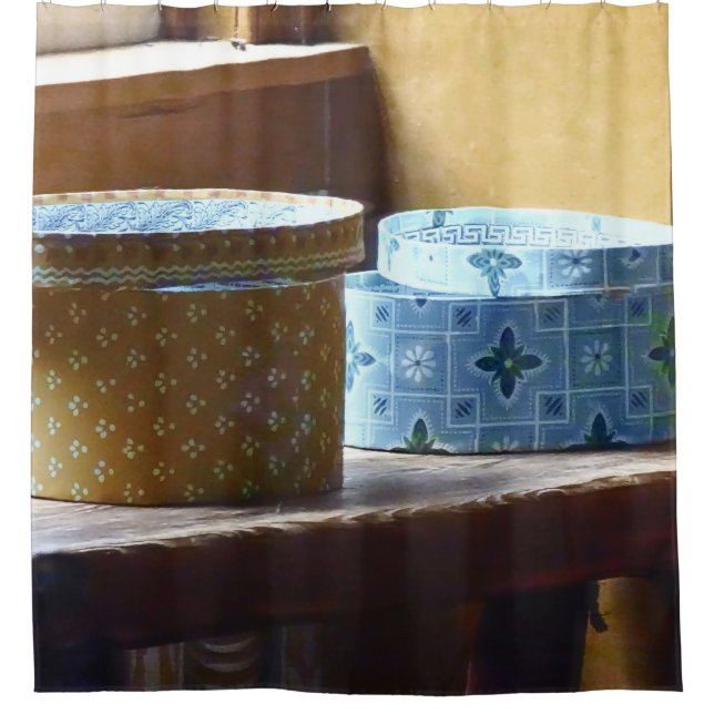 Two Hat Boxes Shower Curtain (Front)