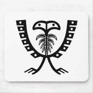 Two Headed Black Eagle Mouse Pad