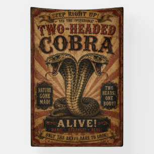 Two-Headed Cobra Sideshow Banner