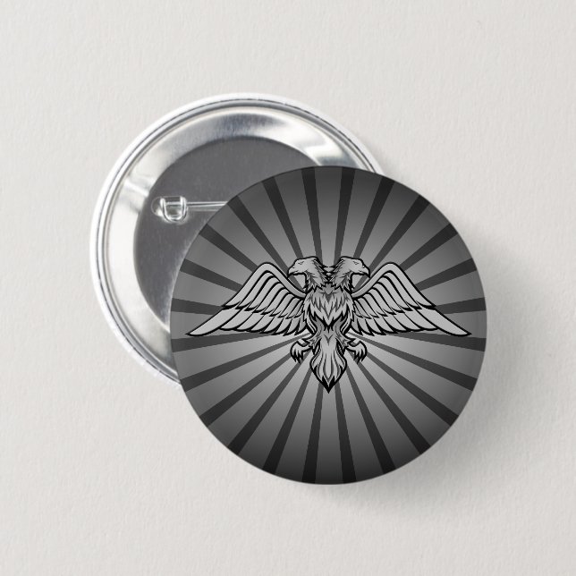 Two headed eagle 6 cm round badge (Front & Back)