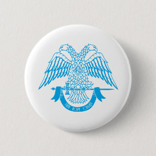Two-headed eagle as Masonic symbol 6 Cm Round Badge