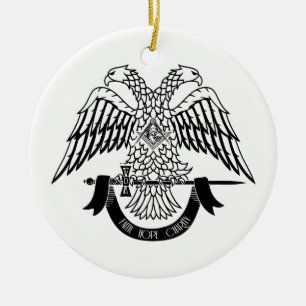 Two-headed eagle as Masonic symbol Ceramic Ornament
