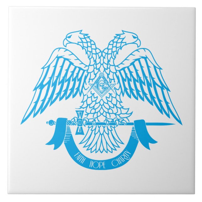 Two-headed eagle as Masonic symbol Ceramic Tile (Front)