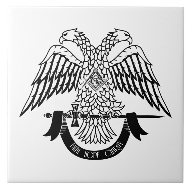 Two-headed eagle as Masonic symbol Ceramic Tile (Front)