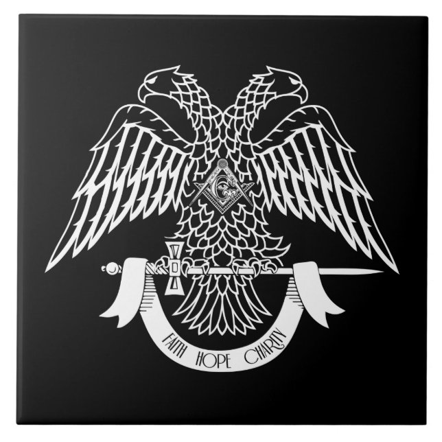 Two-headed eagle as Masonic symbol Ceramic Tile (Front)