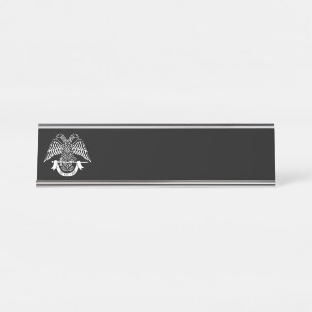 Two-headed eagle as Masonic symbol Desk Name Plate (Front)