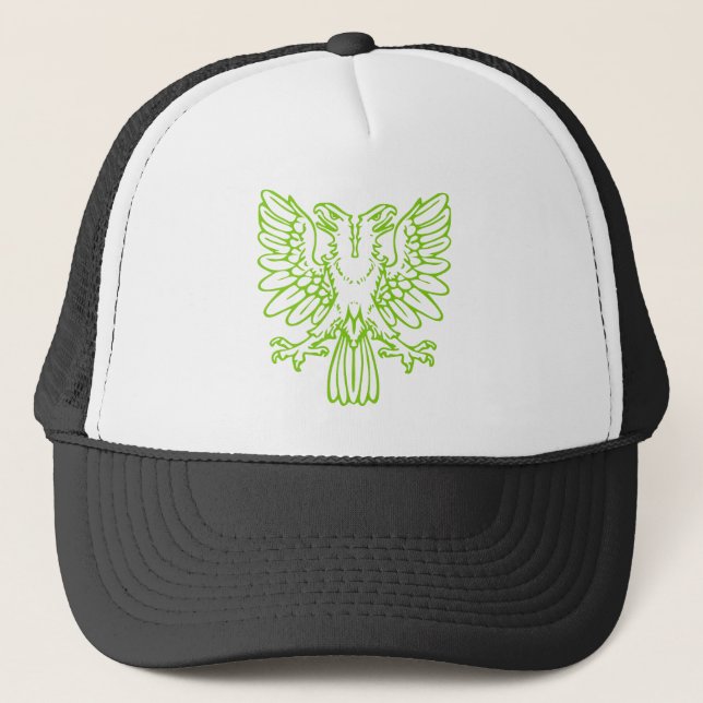 Two Headed Eagle - Martian Green Trucker Hat (Front)