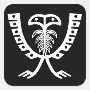 Two Headed White Eagle Square Sticker
