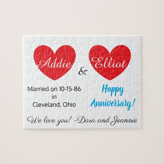 Two Hears of Love: Anniversary   Jigsaw Puzzle (Horizontal)