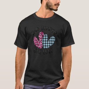 Two Heart One Love Happy Valentine's Day Leopard T-Shirt
