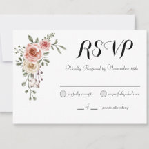 Two Heart One Love Rustic Arbor Roses Reply Card