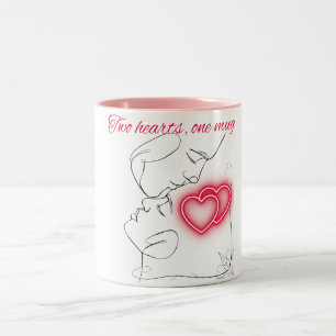 Two heart one mug-A Sip of Love Two-Tone Coffee Mug