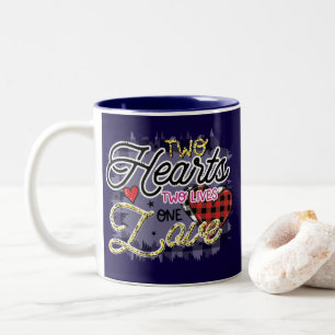 Two Heart Two Lives One Love, Valentine's Day Two-Tone Coffee Mug