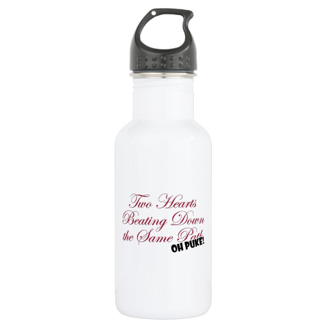 Two Hearts 532 Ml Water Bottle (Front)