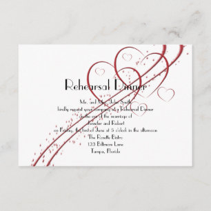 Two Hearts as One Rehearsal Dinner Invitation
