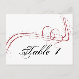 Two Hearts as One Table Number Postcard