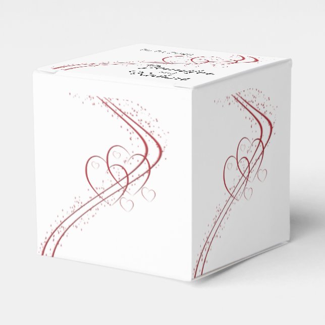 Two Hearts as One Wedding Favour Box (Front Side)