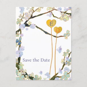 Two Hearts Backyard Wedding Save the Date Announcement Postcard