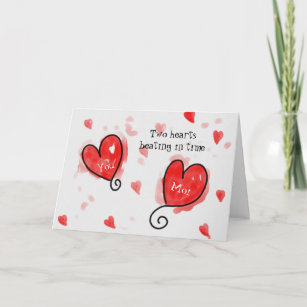 Two Hearts Beat as One Valentine's Day Card