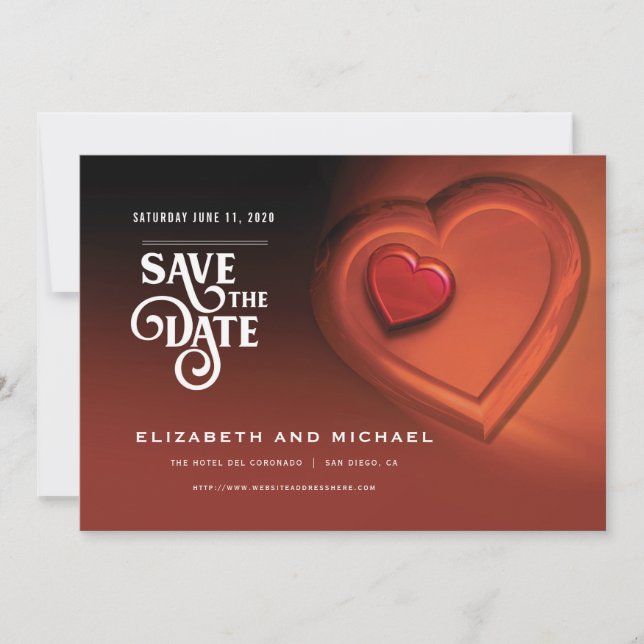Two Hearts Beating As One (Version 3) Save The Date (Front)