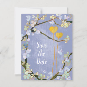 Two Hearts Blue Boho Wedding Save the Date