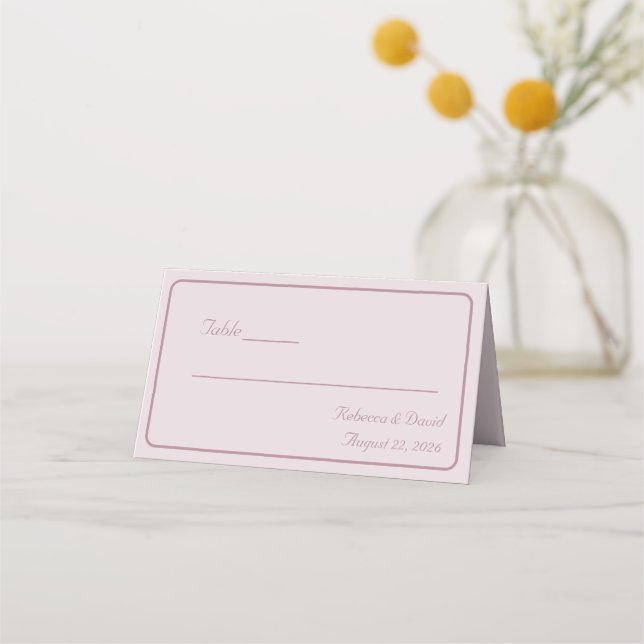Two Hearts Catholic Wedding Folded Place Card (Front)