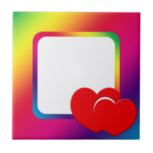 Two hearts ceramic tile