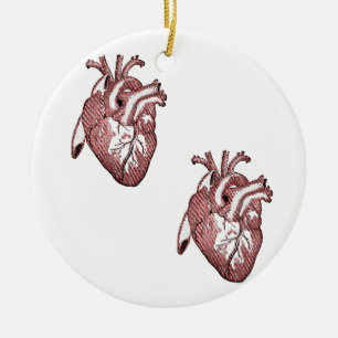 Two Hearts Ceramic Tree Decoration