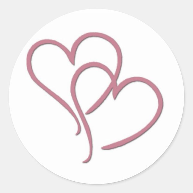 Two hearts ... classic round sticker (Front)