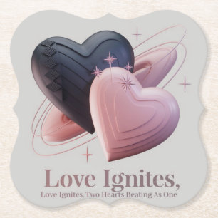 Two Hearts Drink Coaster