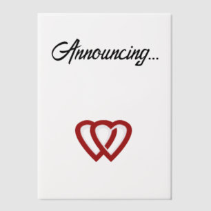 Two hearts engagement announcement