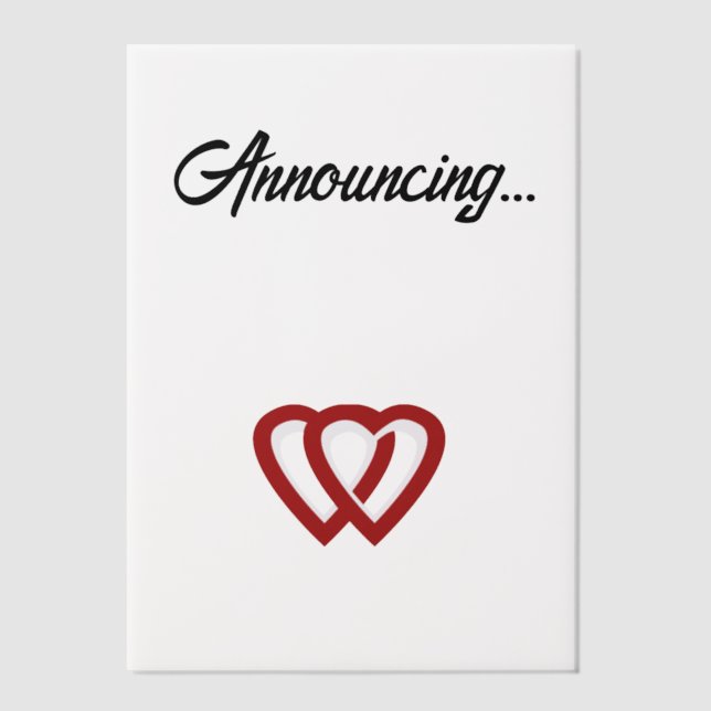Two hearts engagement announcement (Front)