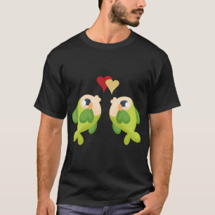 Two hearts float between the fish one red and one T-Shirt