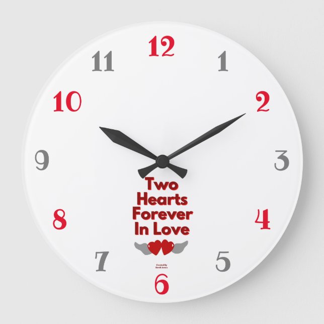 Two Hearts Forever In Love Acrylic Wall Clock (Front)