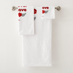 Two Hearts Forever In Love Bathroom Towel Set