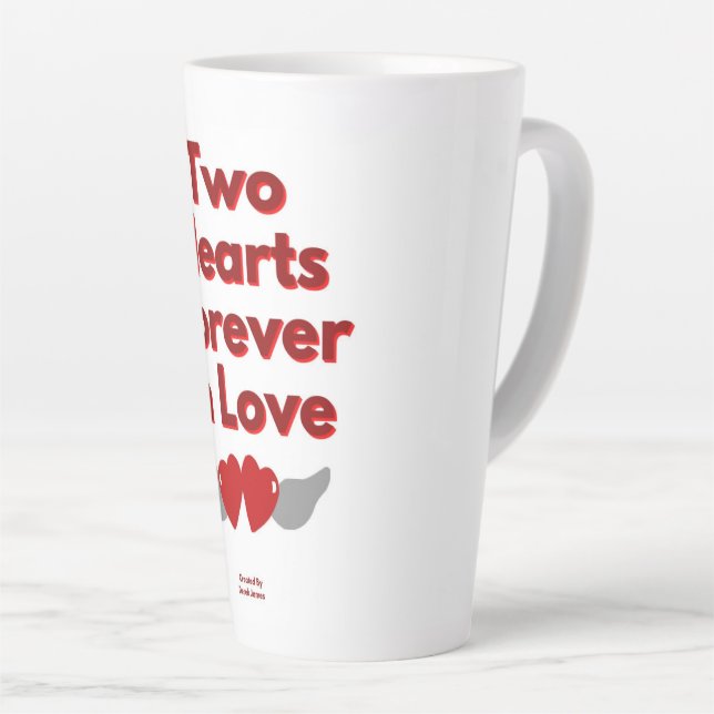 Two Hearts Forever In Love Large Latte Mug (Right Angle)