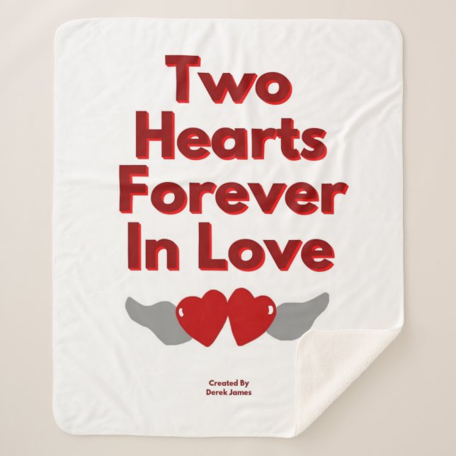 Two Hearts Forever In Love Medium Sherpa Blanket (Front)