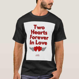 Two Hearts Forever In Love Men's Black T Shirt