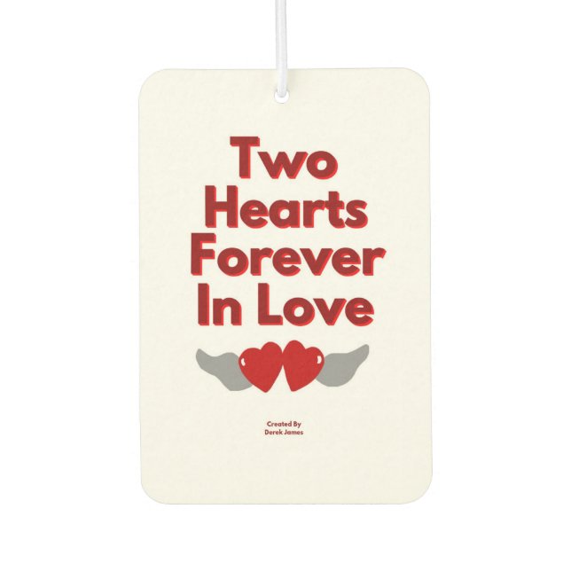 Two Hearts Forever In Love Rectangle Air Freshener (Front)