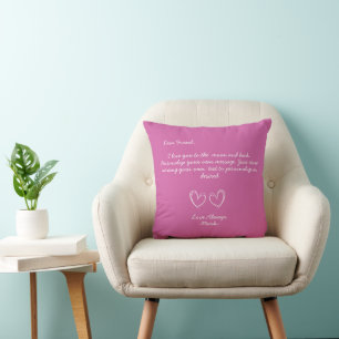 Two Hearts Handwritten Personalised Message  Cushion